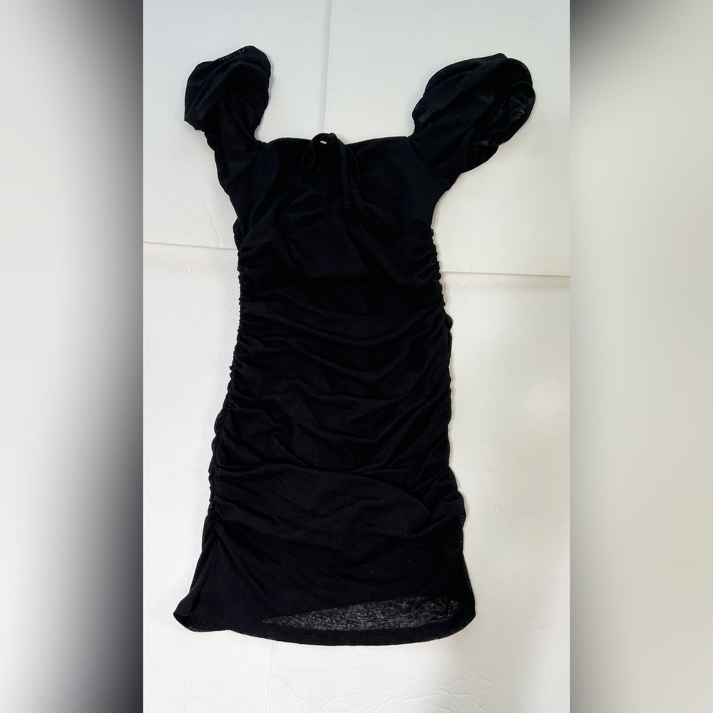 TOPSHOP Ruched Minidress In Black - 6 - Picture 9 of 13